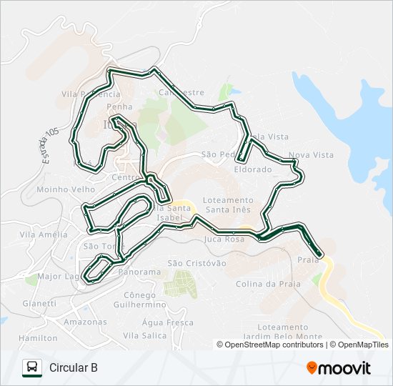 Mapa de 025 de autobús