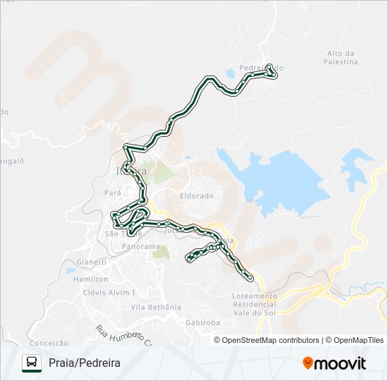 Mapa da linha 030 de ônibus