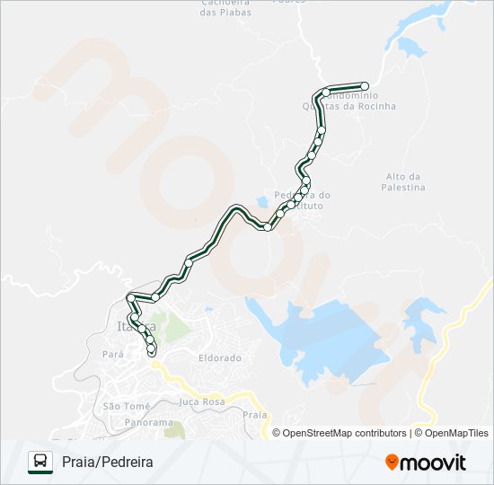 Mapa da linha 030 de ônibus