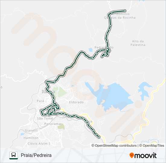 Mapa da linha 030 de ônibus