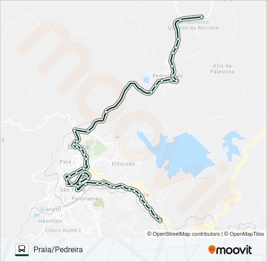 Mapa da linha 030 de ônibus