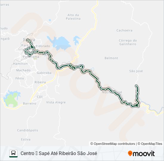 Mapa da linha 035 de ônibus