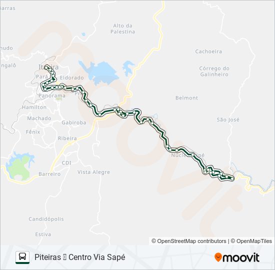 Mapa da linha 035 de ônibus