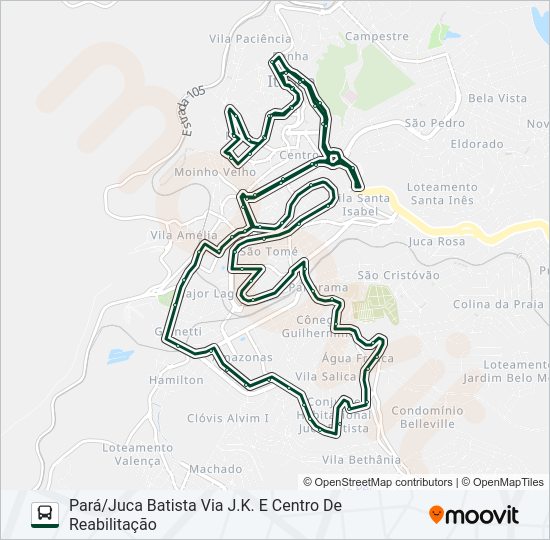 Rota da linha 040 horários paradas e mapas Pará Juca Batista  