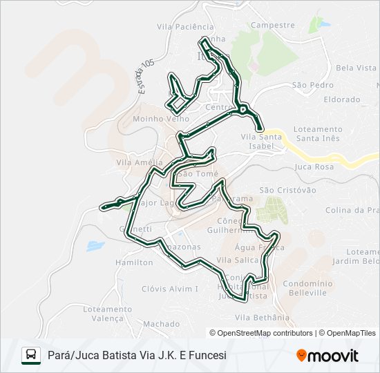 Rota da linha 040 horários paradas e mapas Pará Juca Batista  