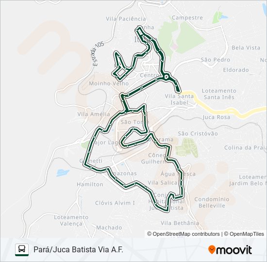 Mapa da linha 045 de ônibus