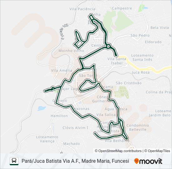 Rota da linha 045 horários paradas e mapas Pará Juca Batista  