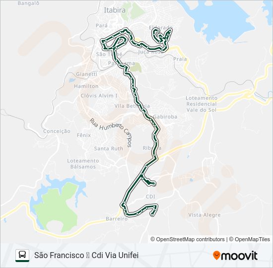 Mapa da linha 060 de ônibus