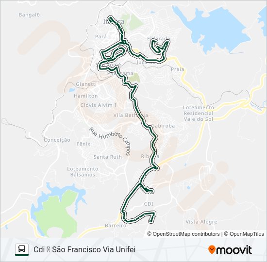 Mapa da linha 060 de ônibus
