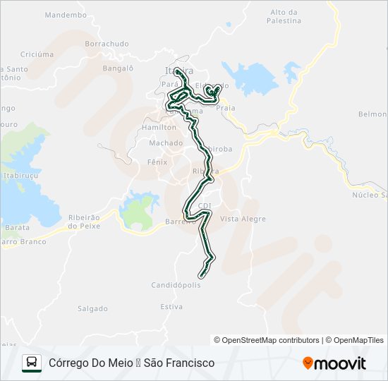 Mapa da linha 060 de ônibus