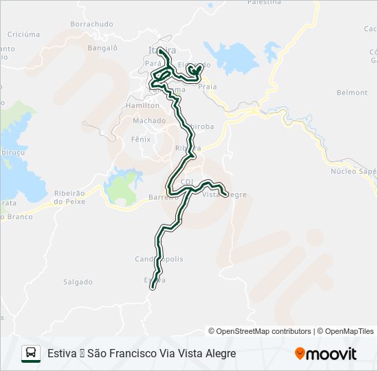 Mapa da linha 060 de ônibus