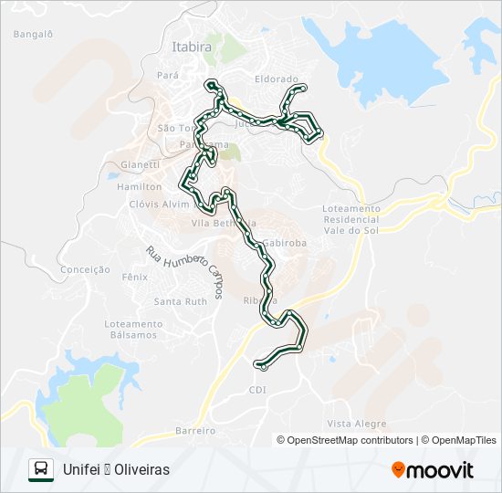 Mapa de 068 de autobús