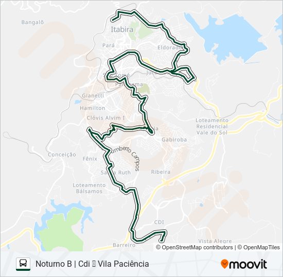 Mapa de 125 de autobús