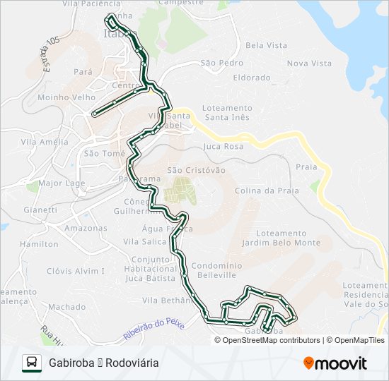 Mapa da linha 130 de ônibus