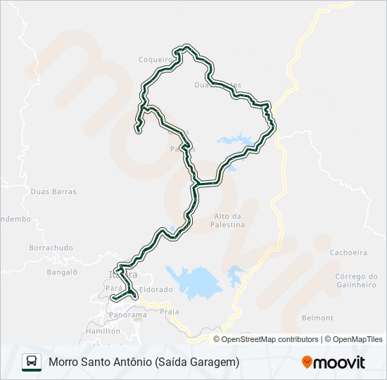 Mapa da linha 141 de ônibus