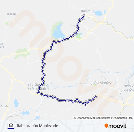 Mapa da linha 3651 de ônibus