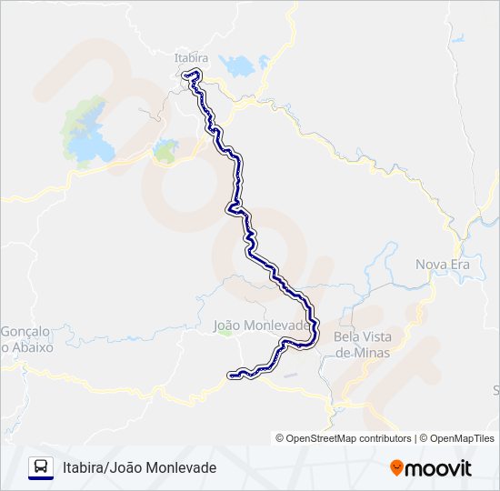 Mapa da linha 3651 de ônibus