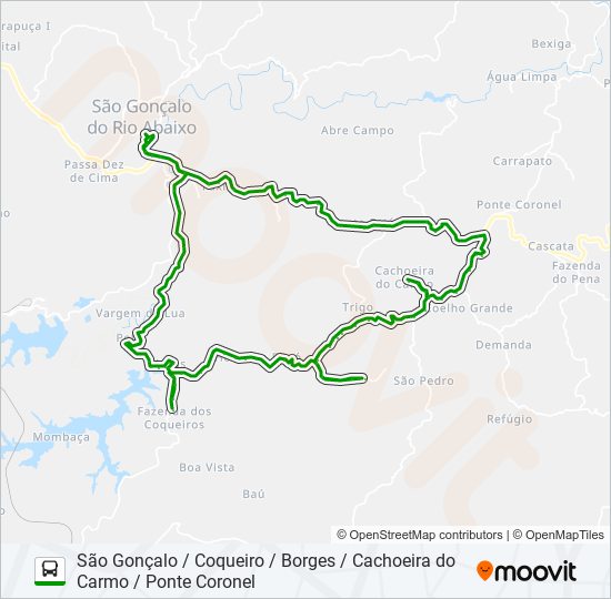 Rota da linha 01 horários paradas e mapas São Gonçalo  