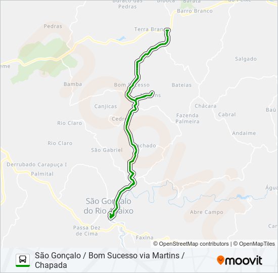 Rota da linha 08 horários paradas e mapas São Gonçalo Bom  