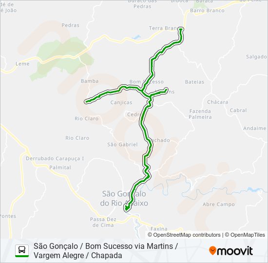 Rota da linha 09 horários paradas e mapas São Gonçalo Bom  