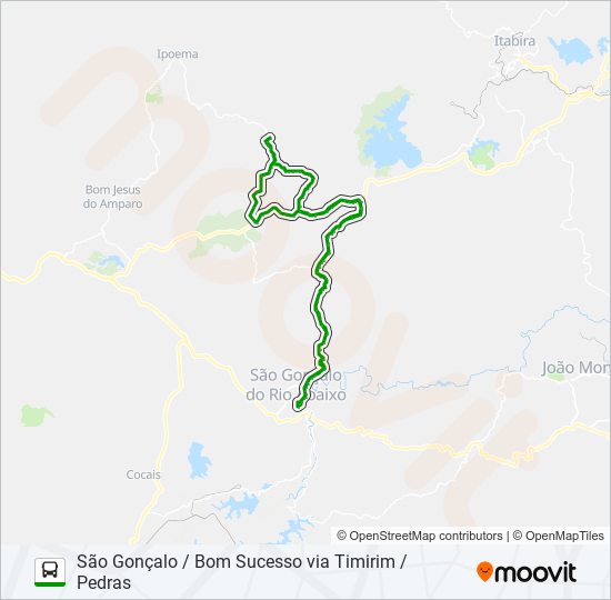 Rota da linha 15 horários paradas e mapas São Gonçalo Bom  