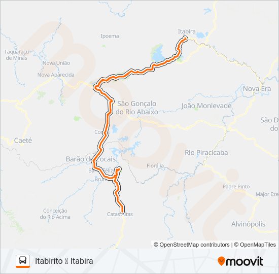 Mapa da linha 4518 de ônibus