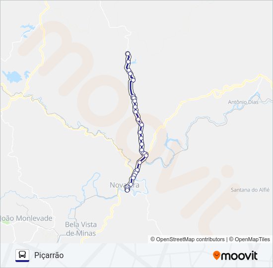 Mapa da linha PIÇARRÃO de ônibus