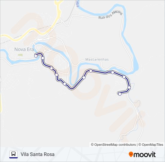 Mapa da linha VILA SANTA ROSA de ônibus