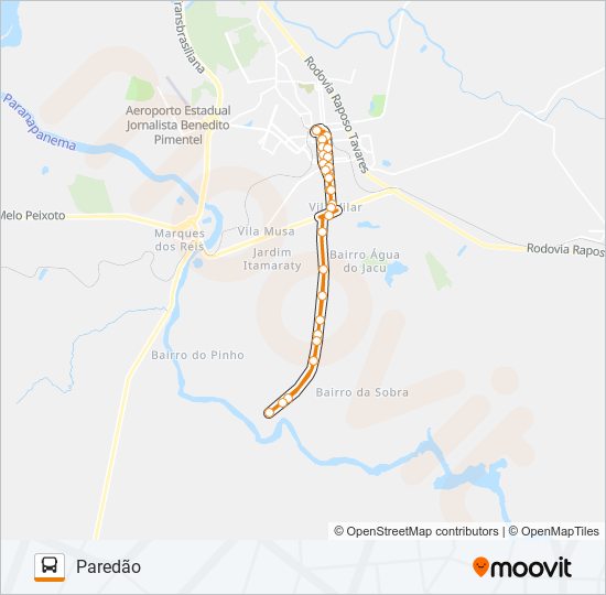PAREDÃO bus Line Map