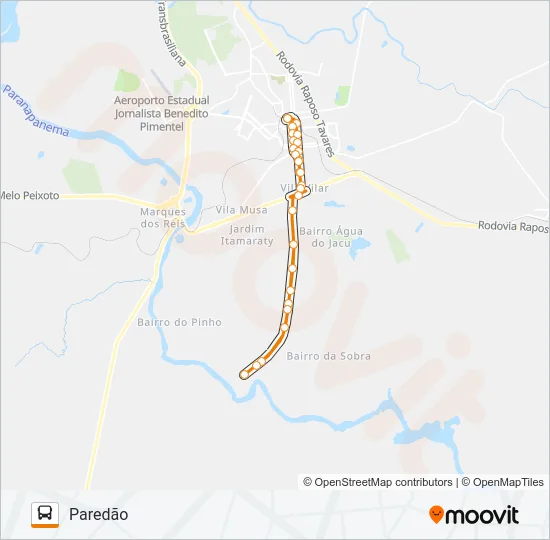 PAREDÃO Bus Line Map