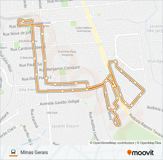 MINAS GERAIS Bus Line Map
