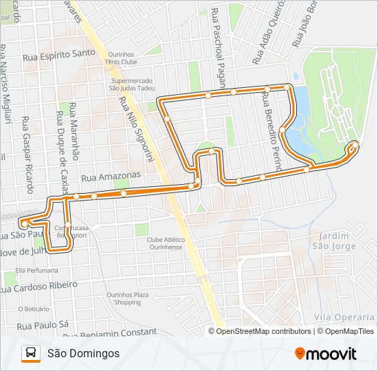 Mapa da linha SÃO DOMINGOS de ônibus