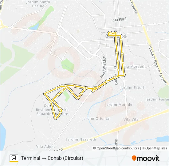 COHAB Bus Line Map