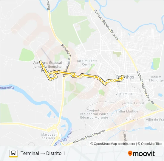 DISTRITO 1 Bus Line Map