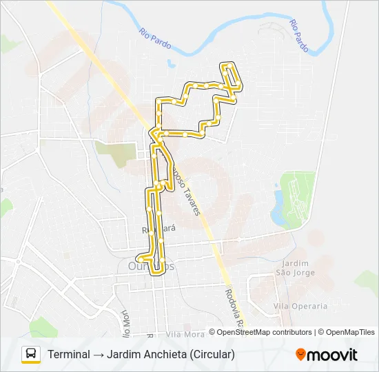JARDIM ANCHIETA Bus Line Map