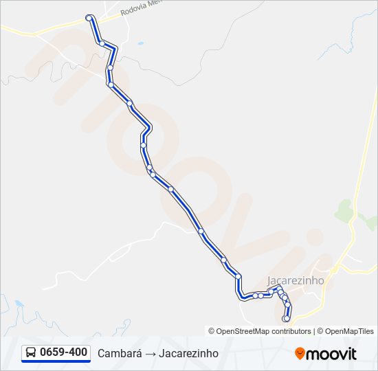 Mapa da linha 0659-400 de ônibus