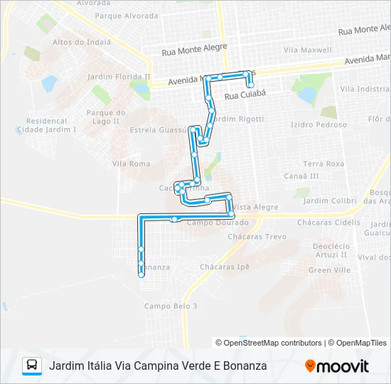 L 16 JD. ITÁLIA Bus Line Map
