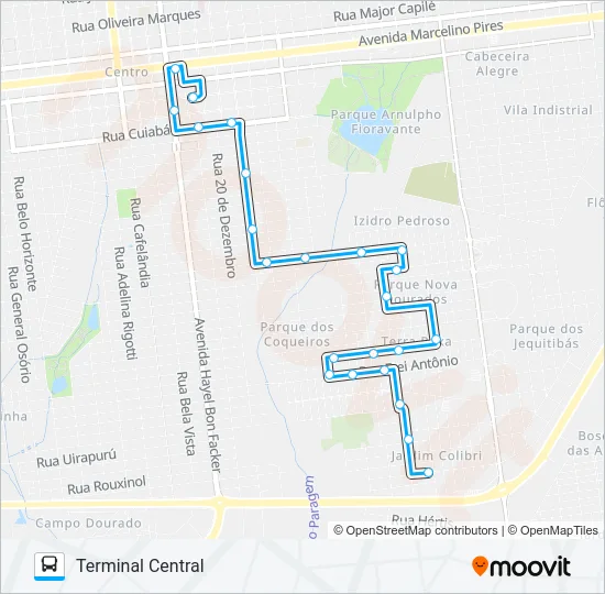 L 13 JD. COLIBRI Bus Line Map