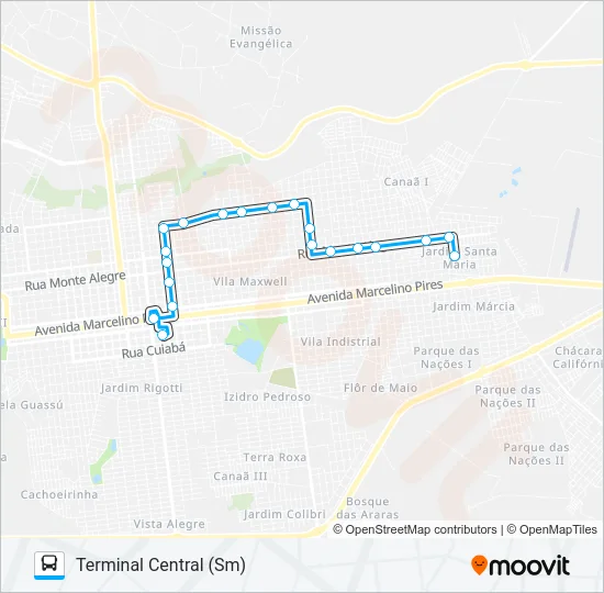 L 11 AYDE / PIRATININGA Bus Line Map
