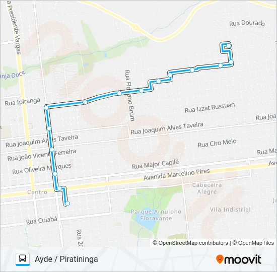 L 11 AYDE / PIRATININGA Bus Line Map