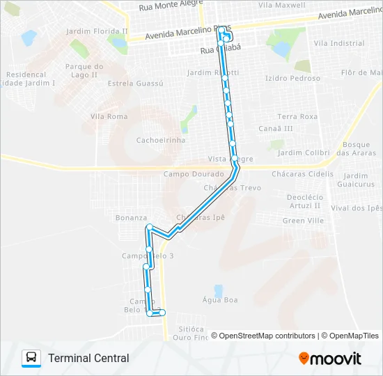 L 33 SITIOCA CAMPO BELO Bus Line Map