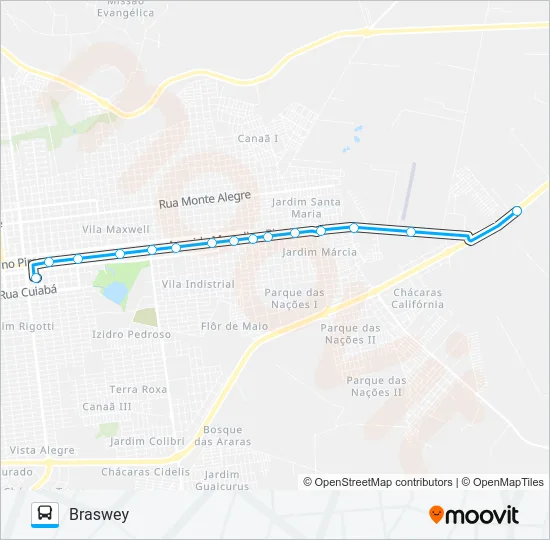 L 03 BRASWEY Bus Line Map