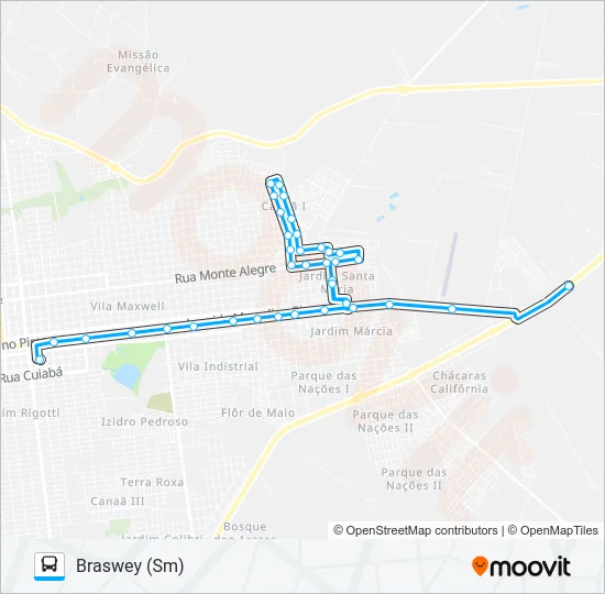 L 03 BRASWEY Bus Line Map