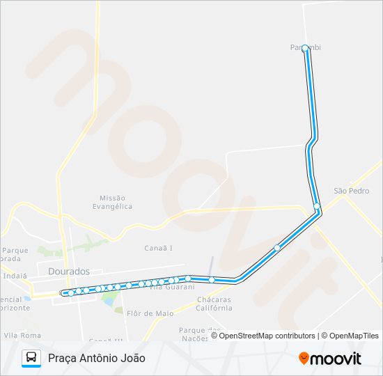 Mapa da linha DIS 006 PANAMBI de ônibus