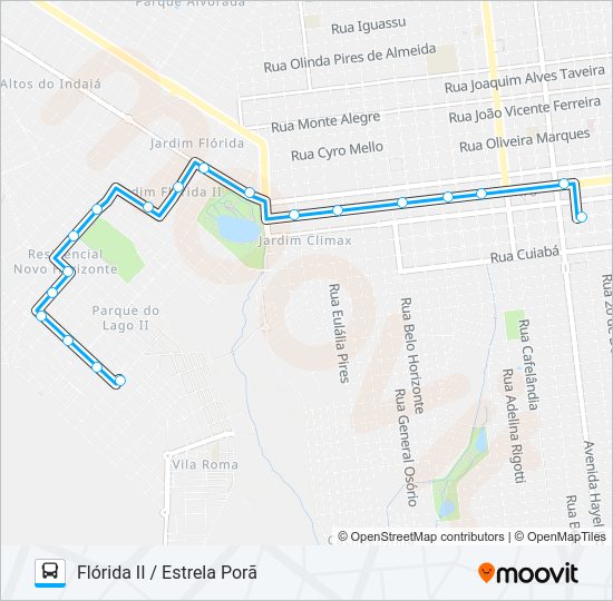 Mapa da linha L 08 FLORIDA II de ônibus