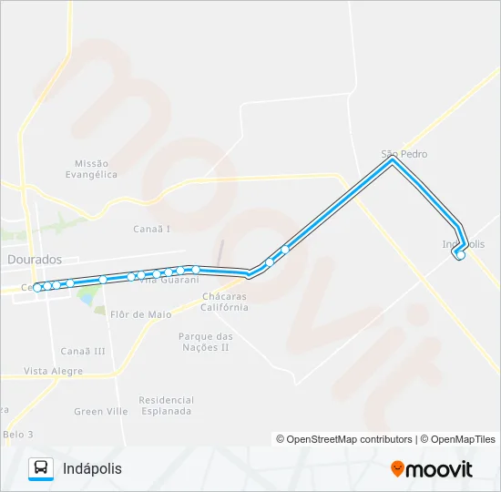 DIS 005 INDÁPOLIS Bus Line Map