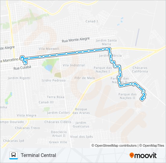Mapa da linha L 01 JÓQUEI CLUBE de ônibus