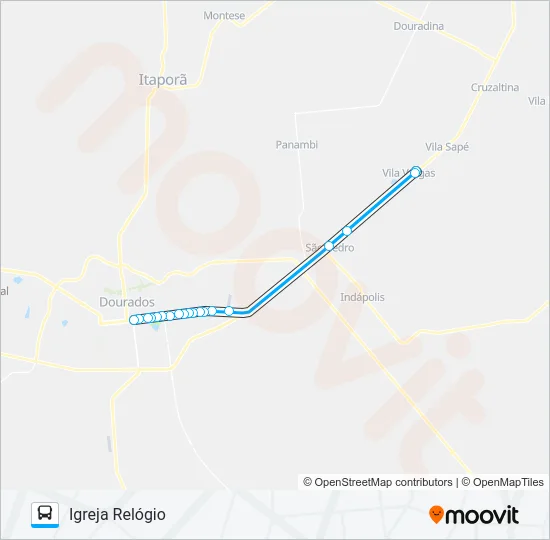 DIS 002 VILA VARGAS Bus Line Map