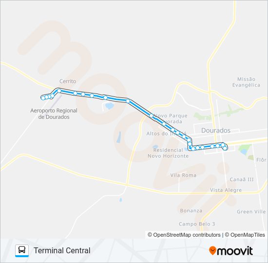 Mapa da linha L 12 CIDADE UNIVERSITÁRIA de ônibus