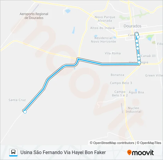 DIS 003 USINA SÃO FERNANDO Bus Line Map